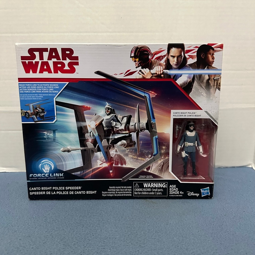Star Wars Force Link Canto Bight Police Speeder Vehicle and Figure Hasbro C1250